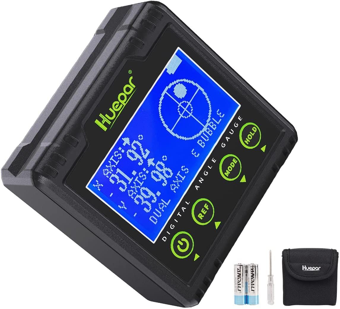 Huepar デジタル角度計 2軸 水準器 傾斜計 2in1デジタルレベル 水平器 アングルメーター バックライト マグネット付き 小型 ミニ 日本語取説付き AG03★m 9cb21865