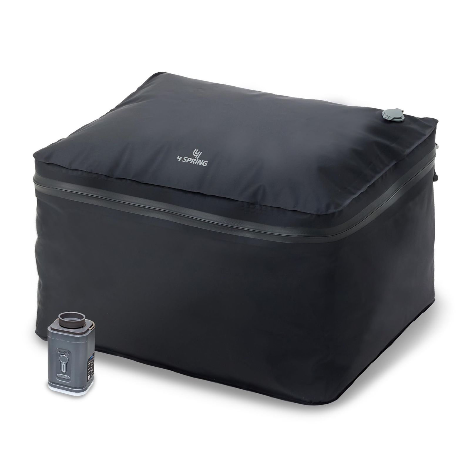 4SPRING 【かる旅 圧縮バッグ Cube 製品】 [高強度圧着縫製で耐久性を追求] 大容量 圧縮袋 タイプC 電動 ポンプ付き (5?6泊分) 【防水ナイロン×TPU 防水・防臭・防塵設計】 機内持込可能で旅行 出張用 海外出張にも ( 9be2b8c1