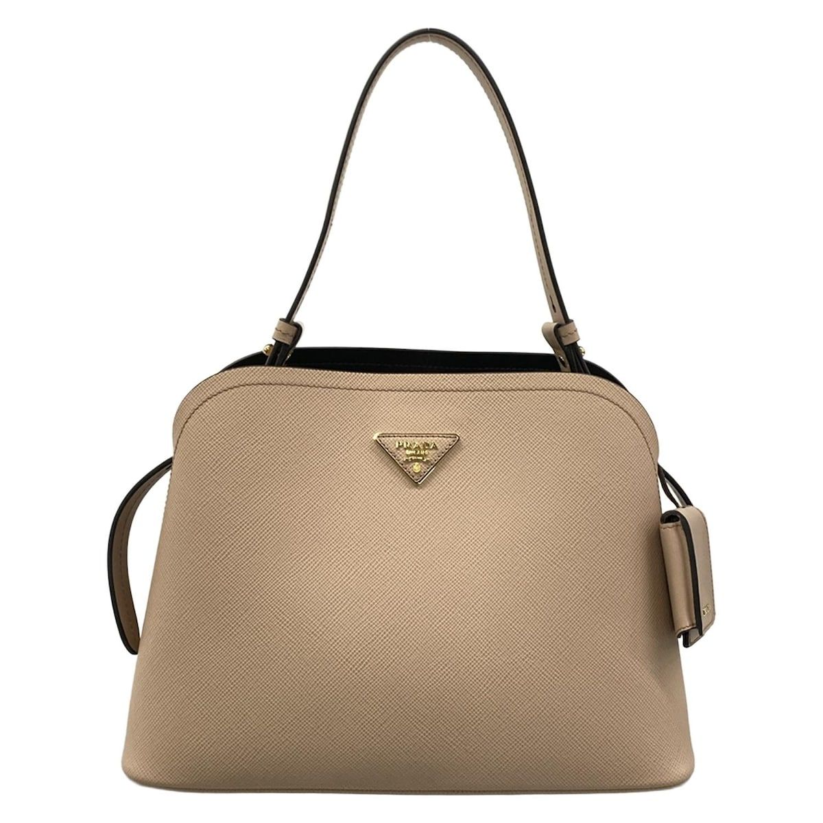 PRADA(プラダ) ハンドバッグ美品 マチネミディアムハンドバッグ ベージュ レザー
