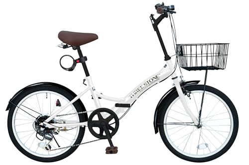 ★新品★THREE STONE 折りたたみ自転車 自転車 20インチ シマノ6段ギア カゴ ライト ワイヤーロック錠 プレゼント 通勤 通学 街乗り P-008(荷台なし)/P-008C(荷台付き) 6f8c64ca
