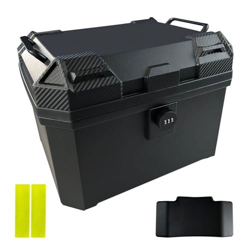 WAITREEバイク リアボックス トップケース オートバイボックス 36L 大容量 原付ボックス ダイヤルロック バックレスト付き 軽量 取付ベース付 簡単脱着 四角型 ブラック ヘルメット収納 ツーリング キャンプ 通勤対応as ab4ac750
