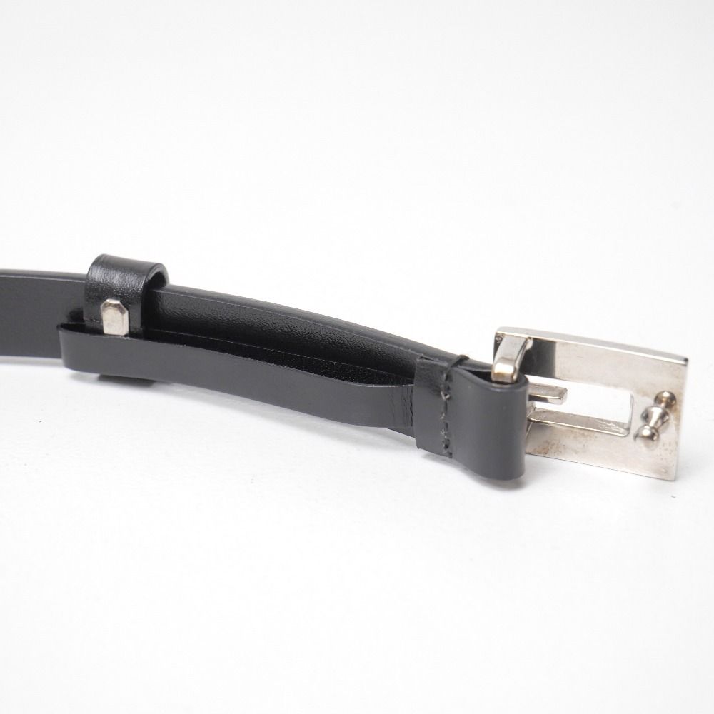 GUCCI Gバックル サイズ75/30 ブラック シルバー ベルト GUCCI グッチ ベルト サイズ75・30 Gバックル ブラック×シルバー 細