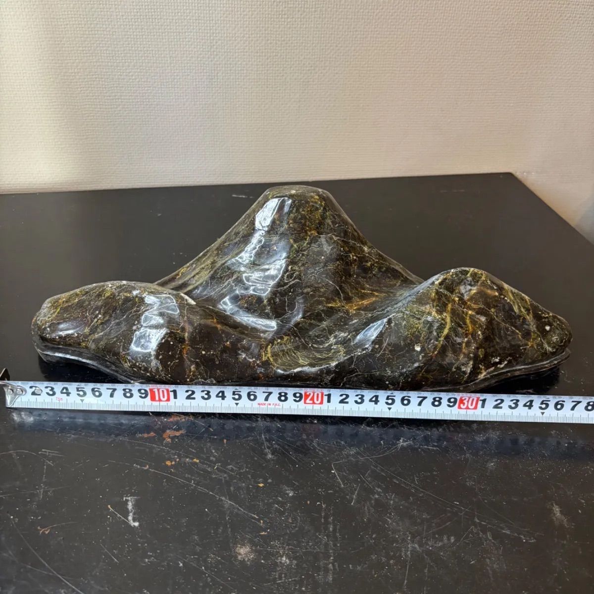 観賞石／鑑賞石／水石／盆石／山型／台座付 山型 鑑賞石 水石 盆石 オブジェ インテリア 置物 - メルカリ