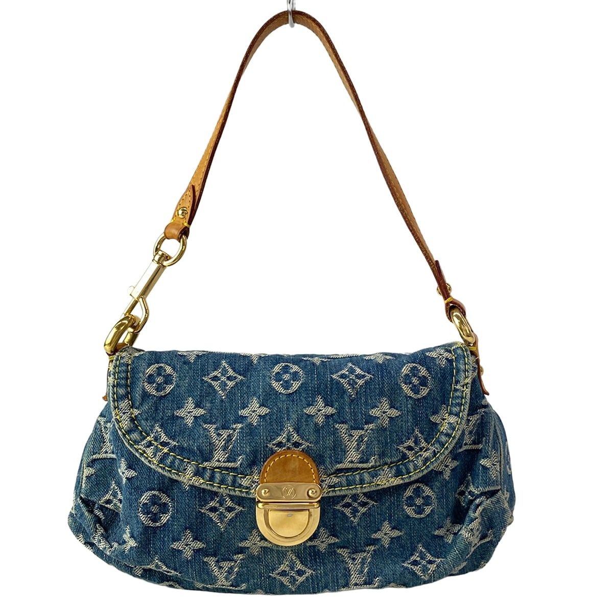 LOUIS VUITTON(ルイヴィトン) ショルダーバッグ モノグラムデニム ミニ・プリーティ M95050 ブルー コットン、レザー