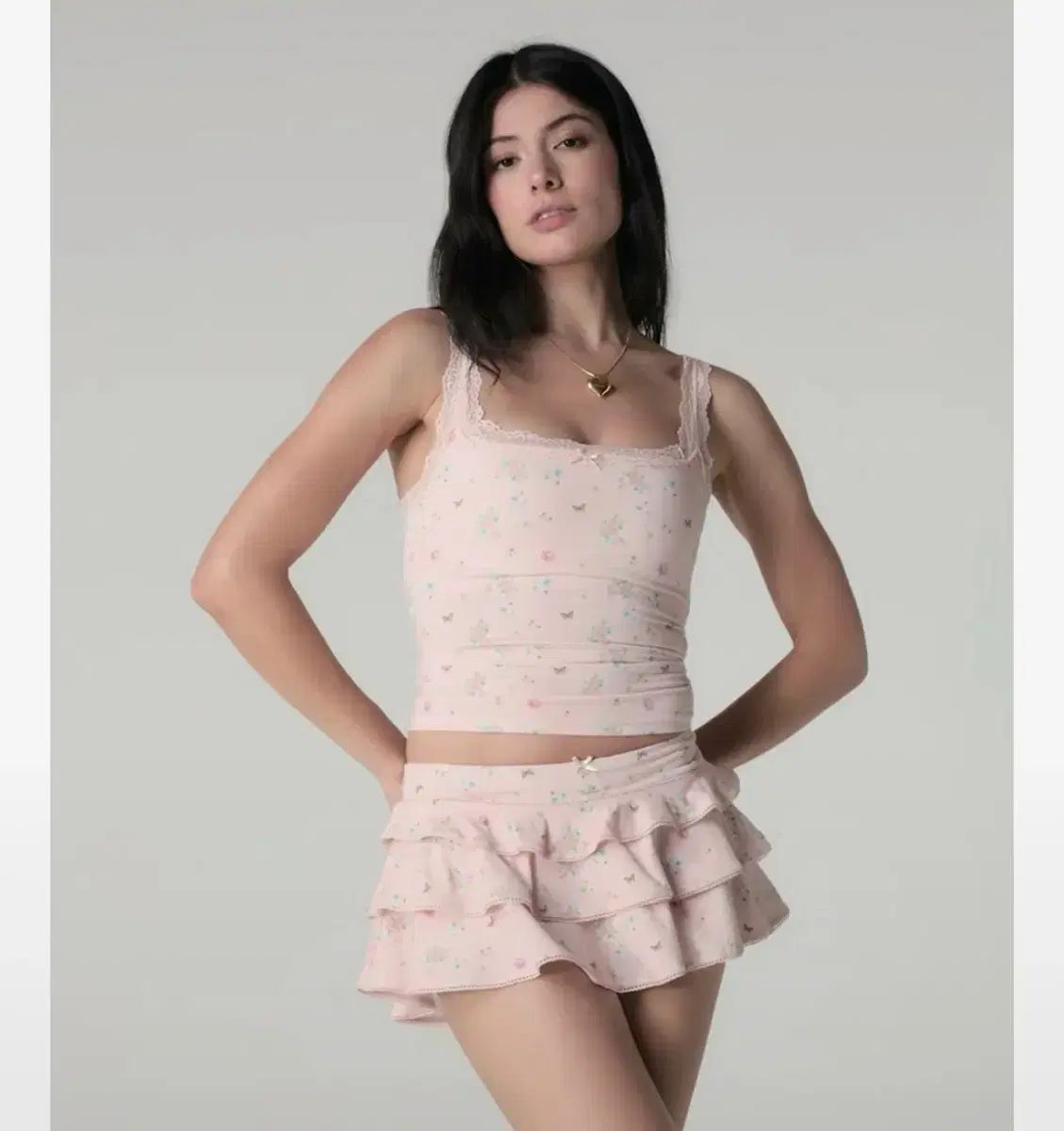 GLOWNY RUBY LACE CAMI グロウニー レース キャミソール ピンク