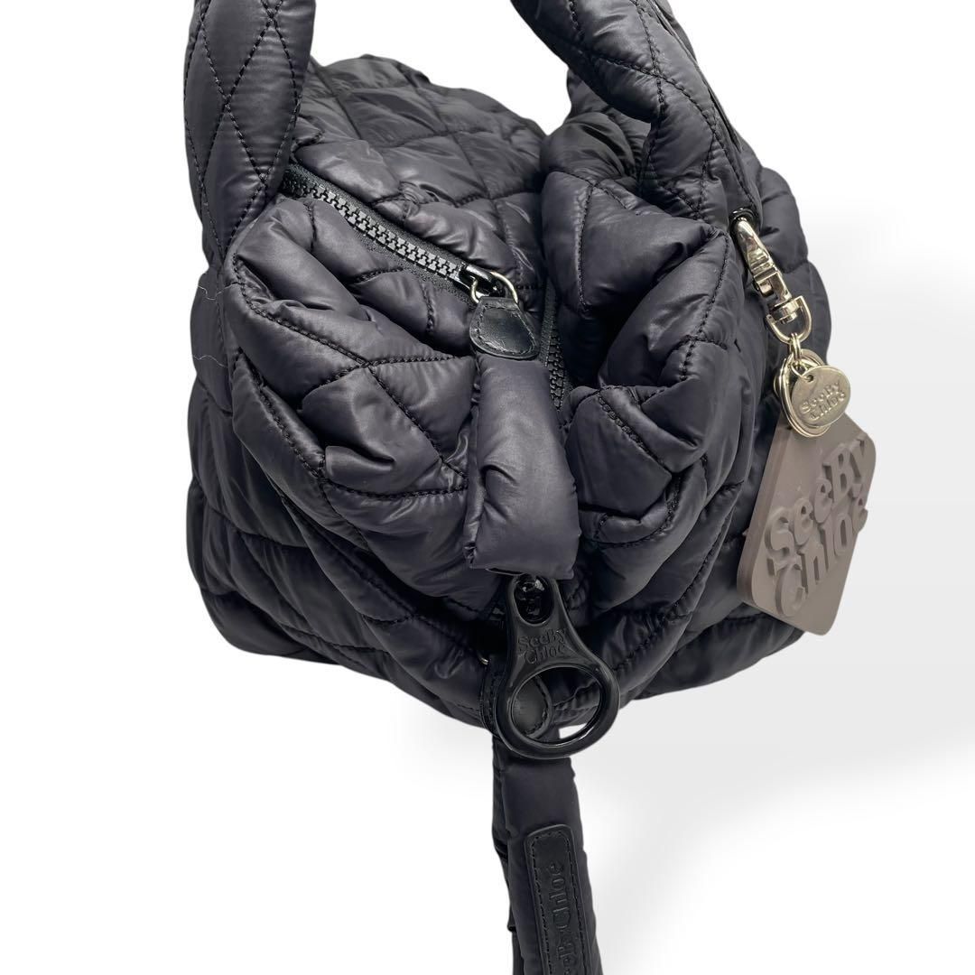 美品 See By Chloe シーバイクロエ トートバッグ キルティング 黒 