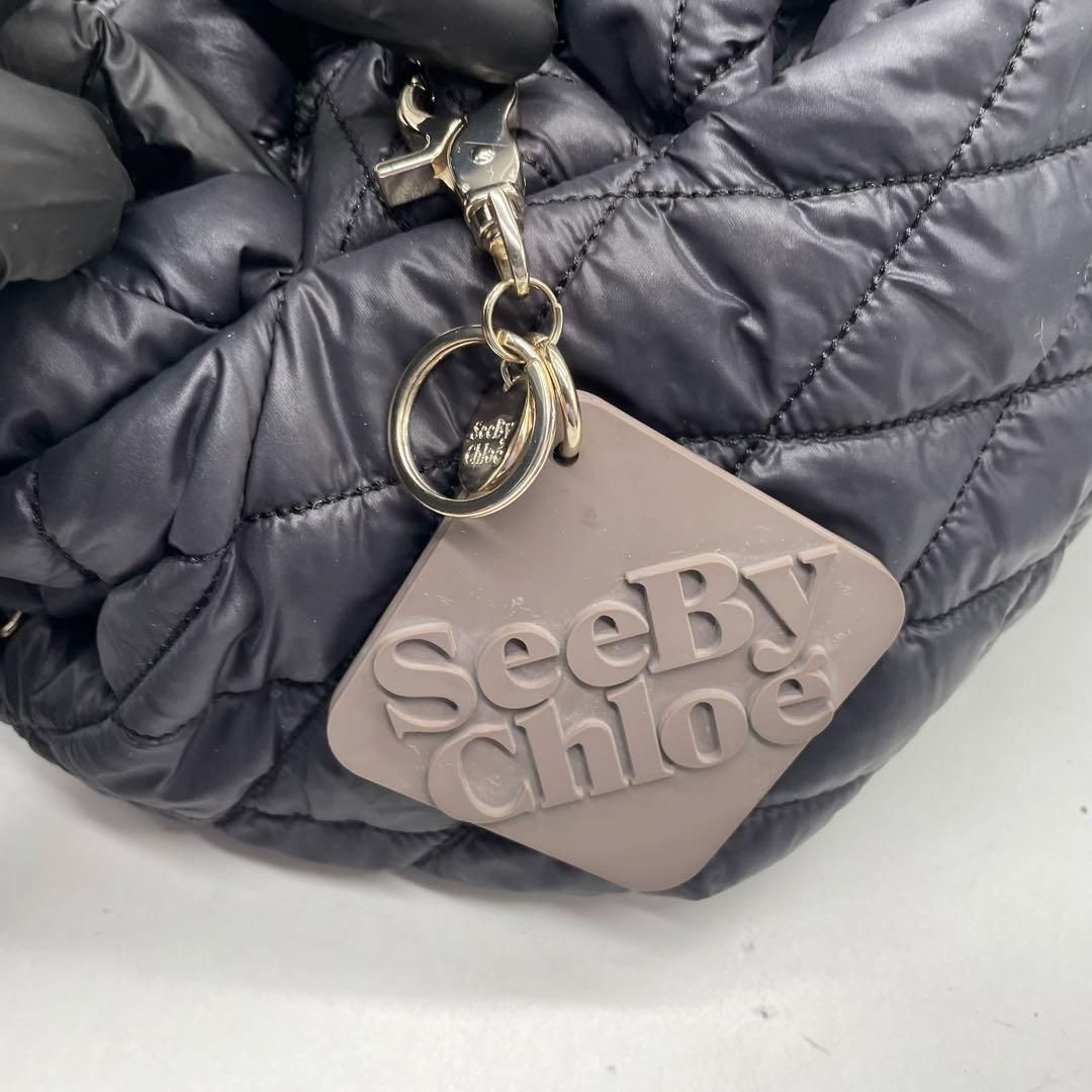 美品 See By Chloe シーバイクロエ トートバッグ キルティング 黒 