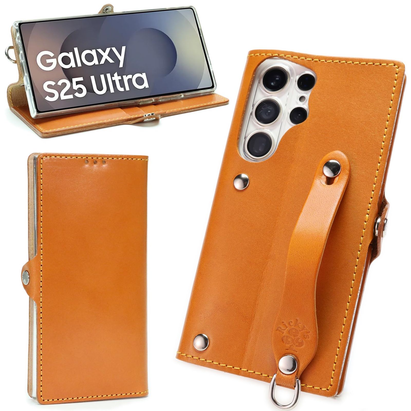 EFGS GalaxyS25Ultraとの互換性あり 手帳型 ケース 栃木キャメル MSポケット 【右開き】 S25 25Ultra TPU 手帳 ケース レザー ギャラクシー カバー docomo SC-52F au SCG32 栃木レザー 革 本革 日本製