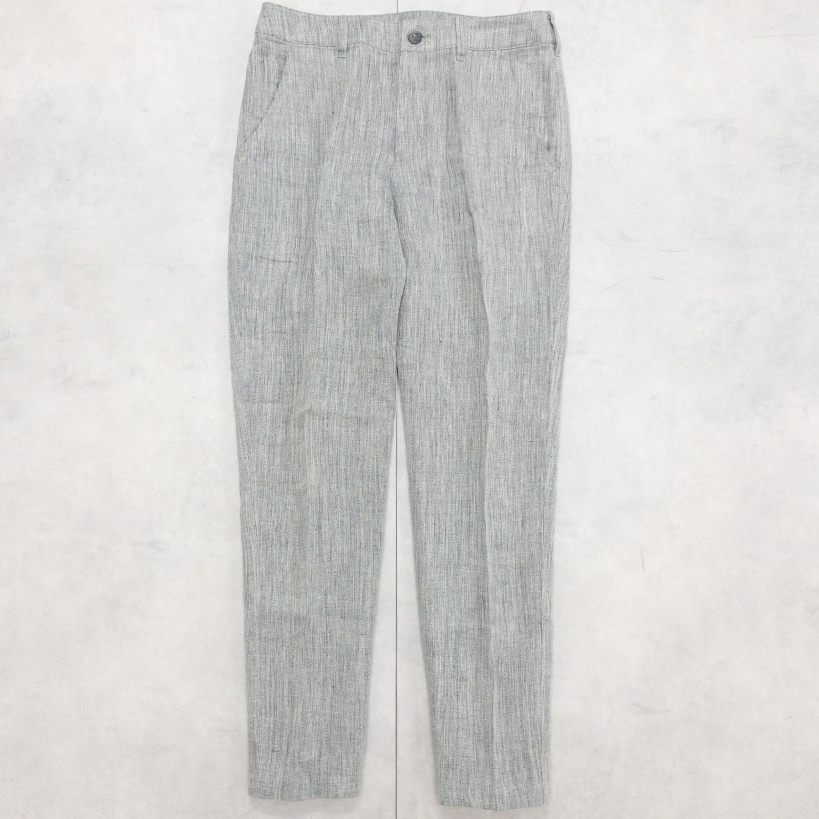 JURGEN LEHL ヨーガンレール テーパードパンツ スラックス リネン グレー レディース M b01981