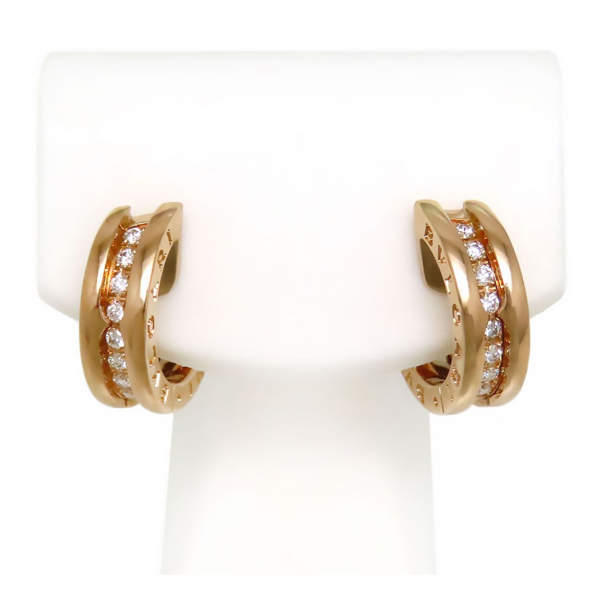 ブルガリ ビーゼロワン スモール フープ ピアス 348036 Au750 (K18PG) レディース BVLGARI【中古】 【ジュエリー】