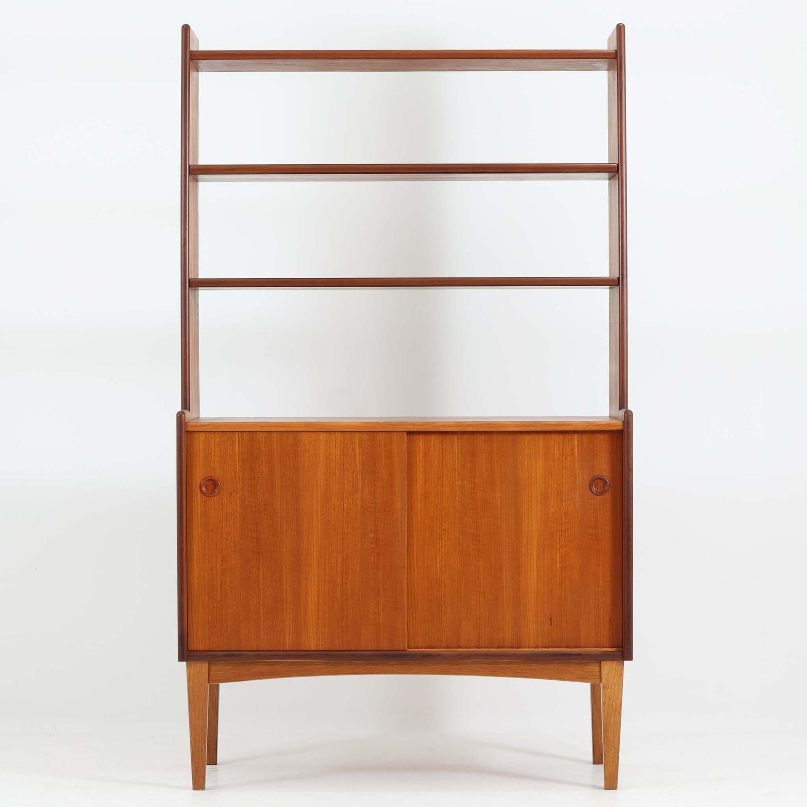 Brantorps Mobelfabrik ディスプレイシェルフ チーク材 幅87cm 北欧ビンテージ家具 木製収納家具/DK19719