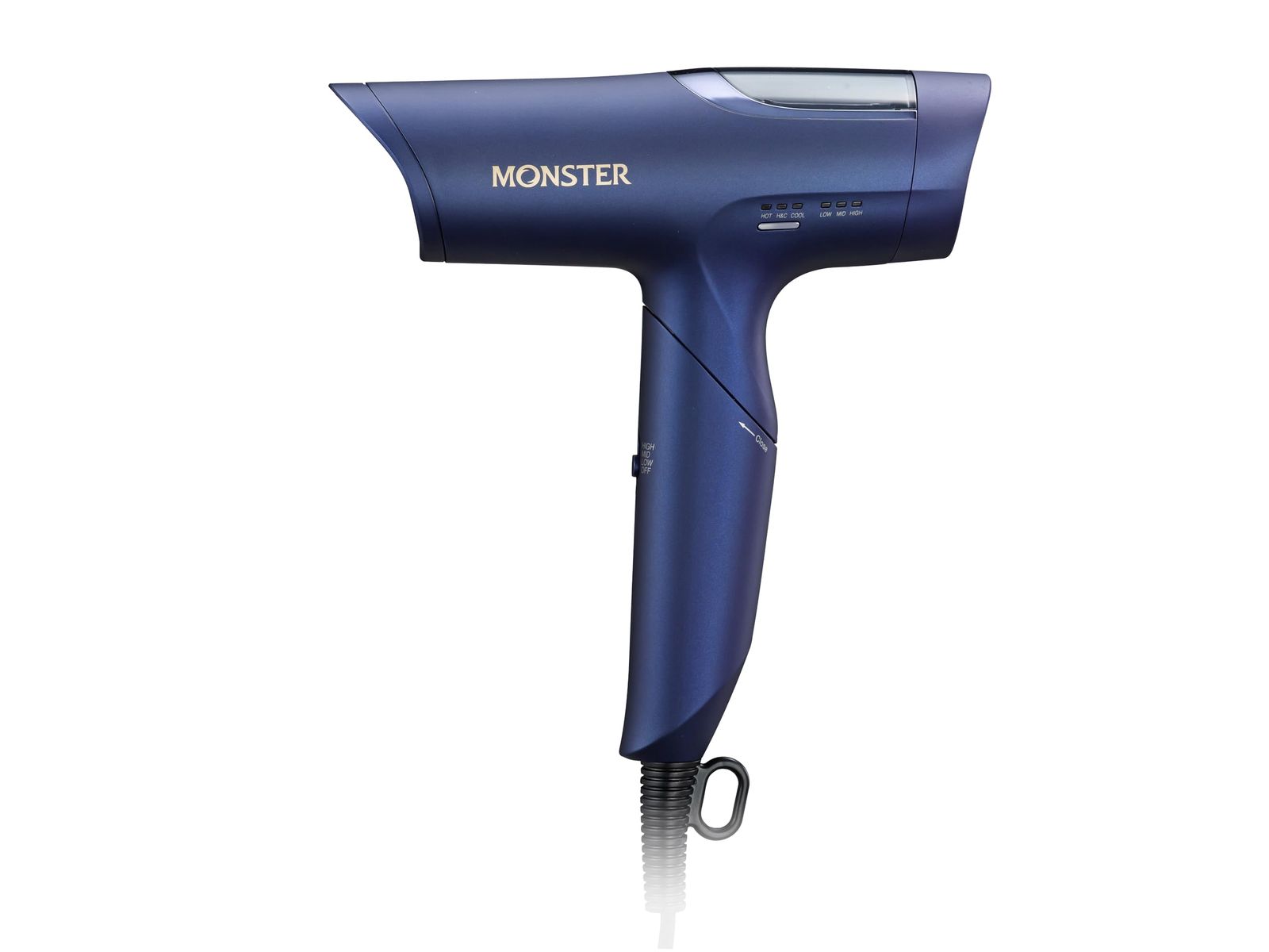新品 コイズミ ヘアドライヤー モンスター ハイスピード BLDCモーター 速乾 温冷自動切替 マイナスイオン 軽量 コンパクト 折りたたみ式 ネイビー KHD-M805/A