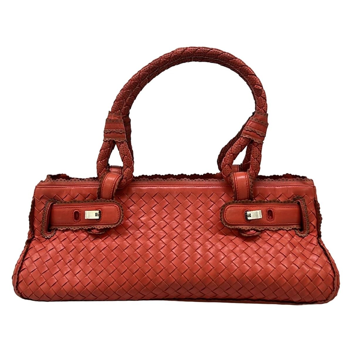 BOTTEGA VENETA(ボッテガヴェネタ) トートバッグ イントレチャート レッド レザー