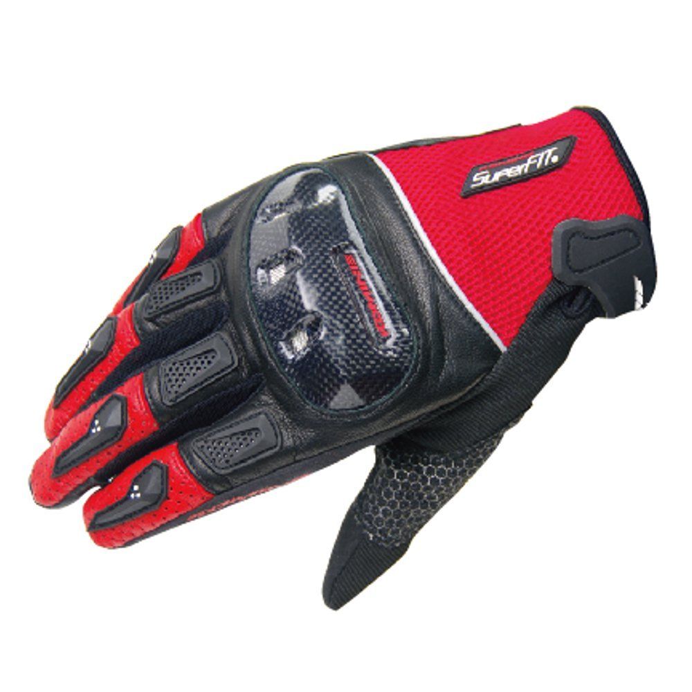 新品 KOMINE(コミネ) GK-143 SuperFIT Carbon M-Gloves-DELOS red/black M 06-143