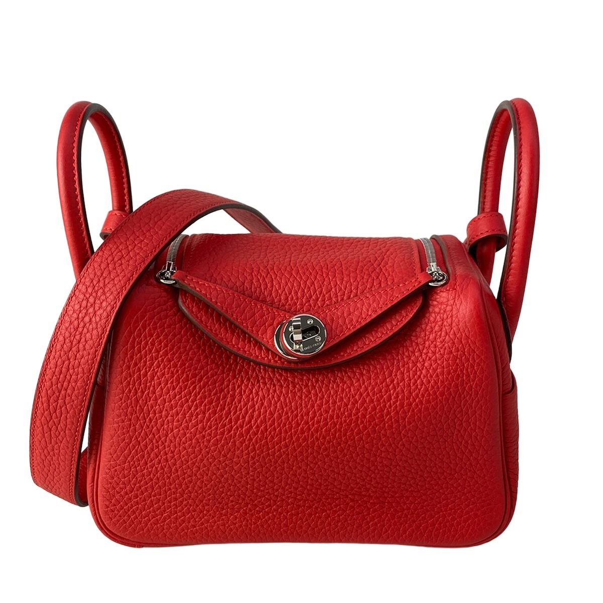 HERMES(エルメス) ショルダーバッグ美品 リンディミニ ルージュラデュー シルバー金具
