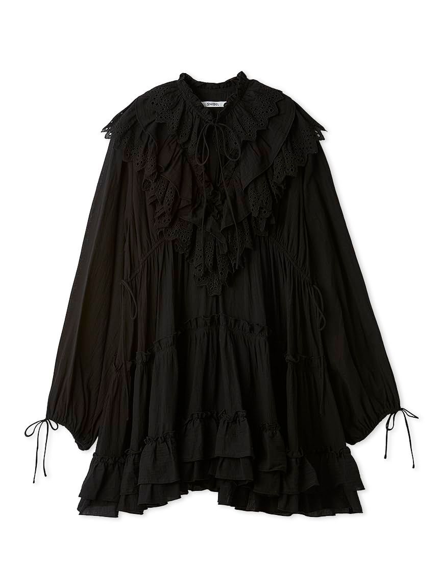 新品 [スナイデル] コットンレースBOHOチュニック SWFB261037 レディース BLK Free Size