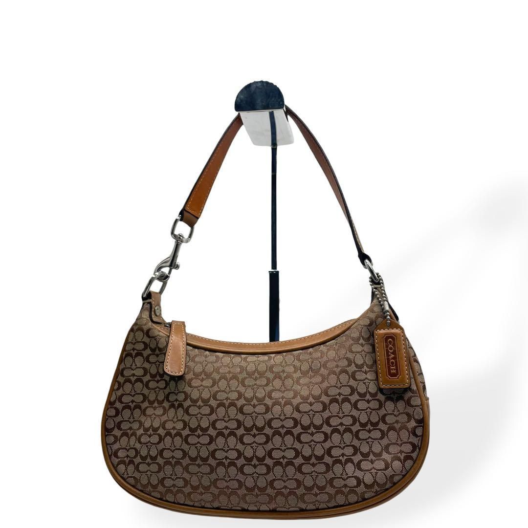 極美品　COACH コーチ アクセサリーポーチ ワンショルダーバック　ブラウン
