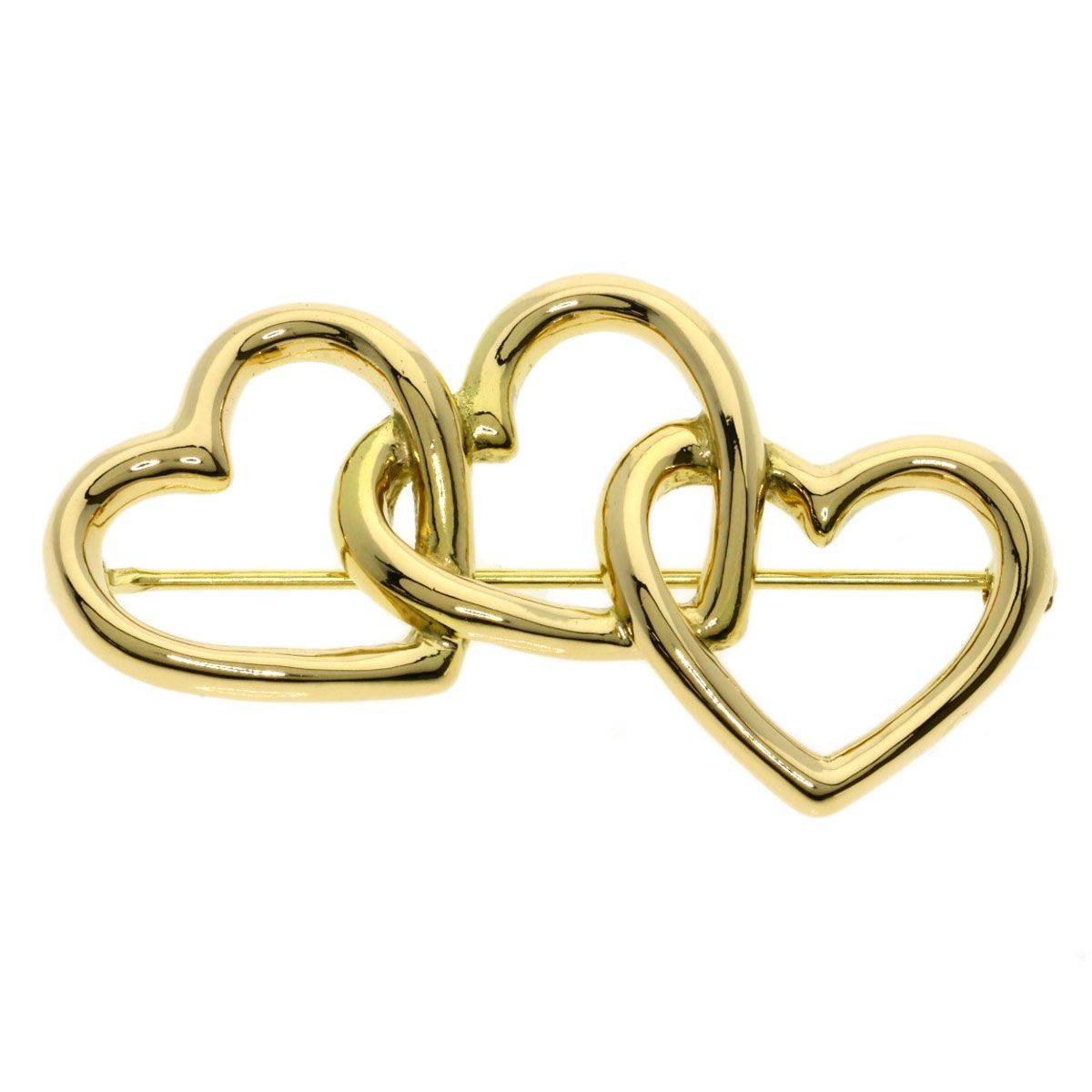 TIFFANY&Co. ティファニー トリプルハート ブローチ K18YG レディース