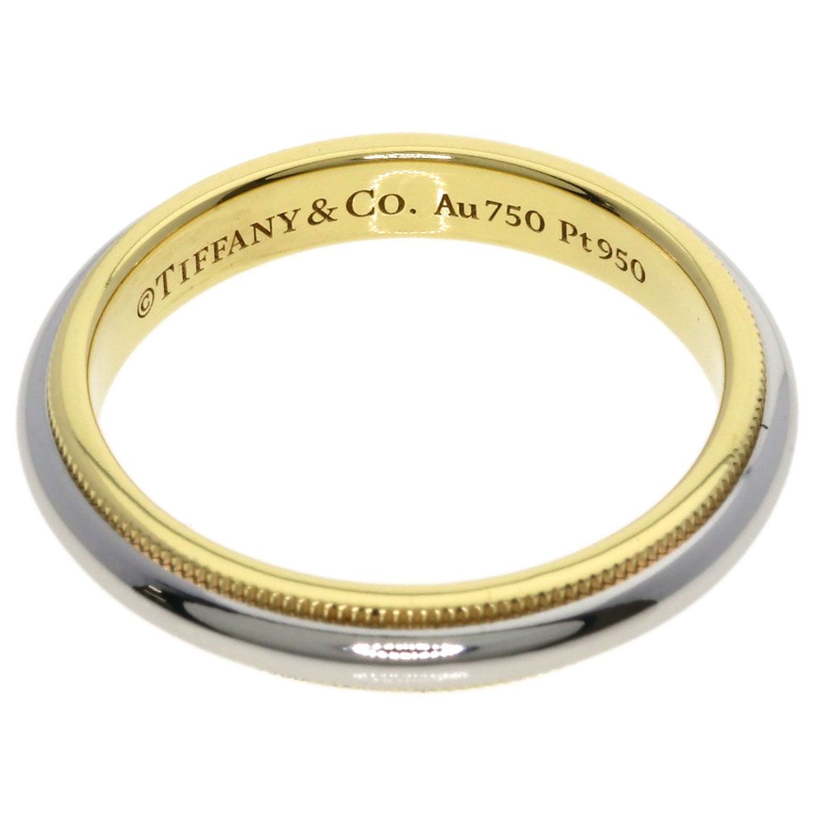 TIFFANY&Co. ティファニー ミルグレイン リング・指輪 K18YG PT950