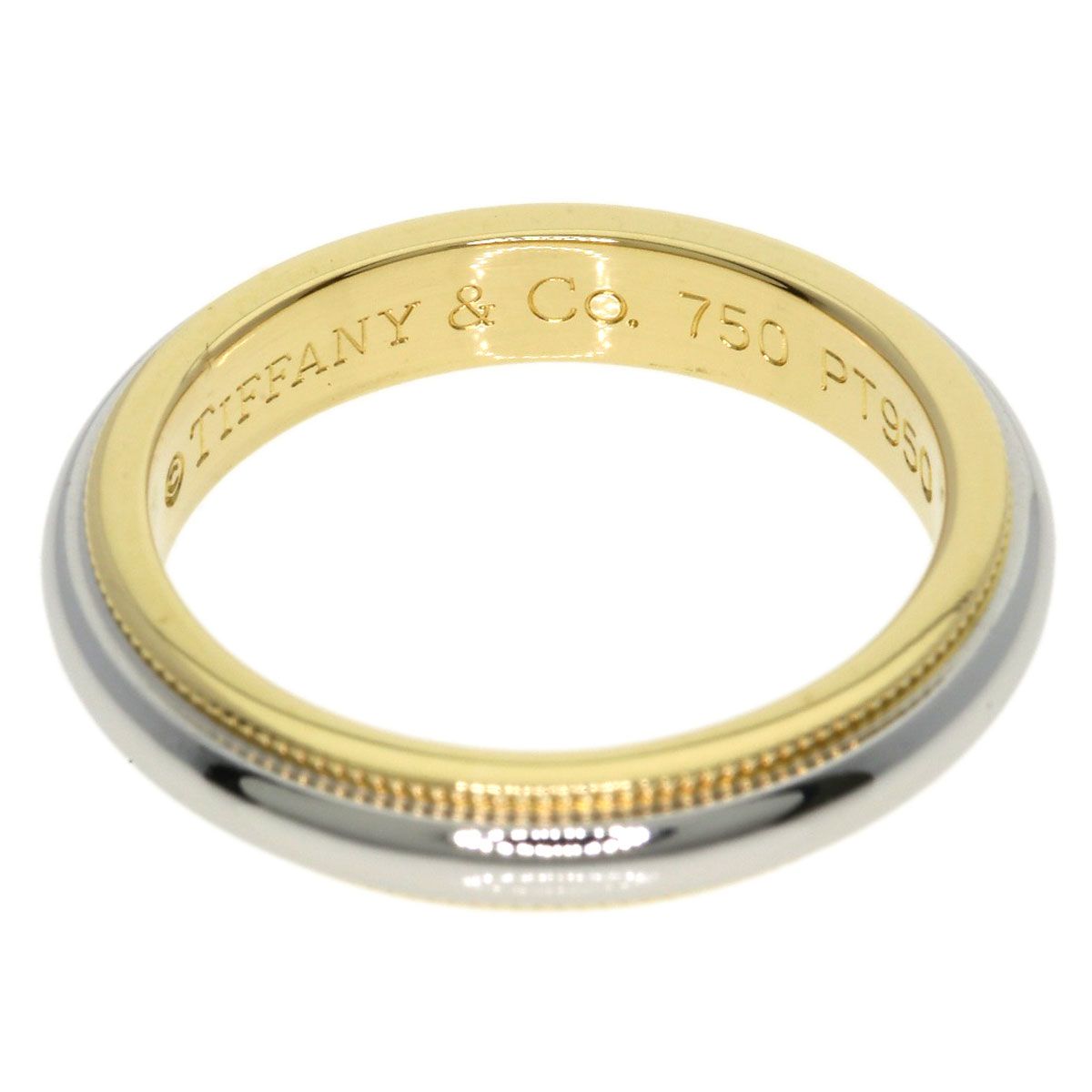TIFFANY&Co. ティファニー ミルグレイン リング・指輪 K18YG PT950