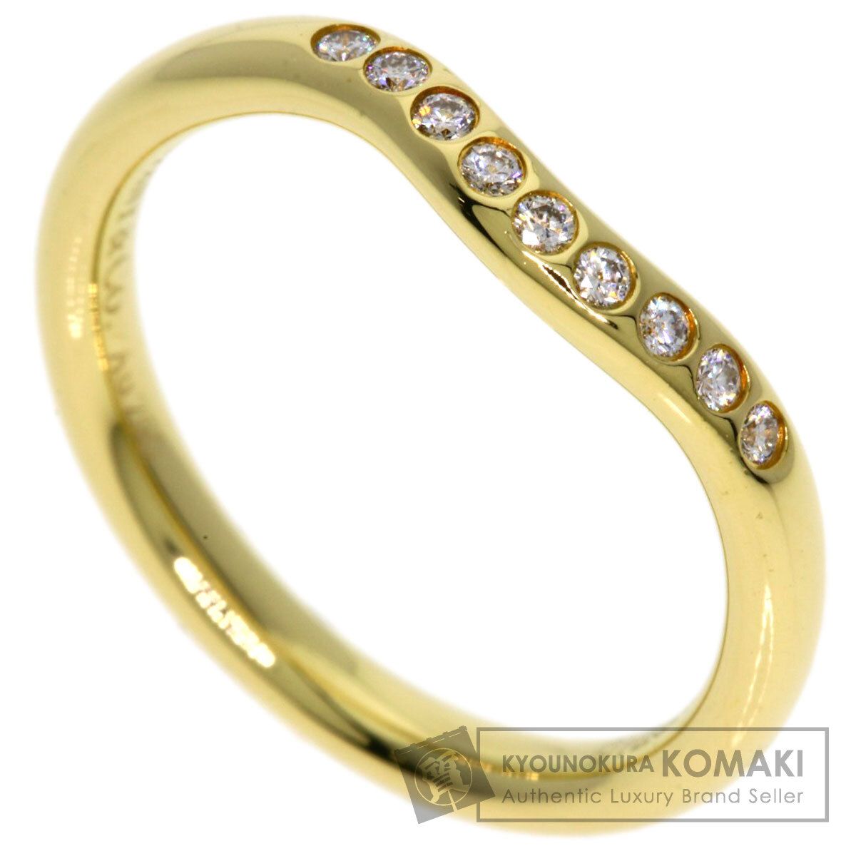 TIFFANY&Co. ティファニー カーブドバンド ダイヤモンド リング・指輪 K18YG レディース [中古]