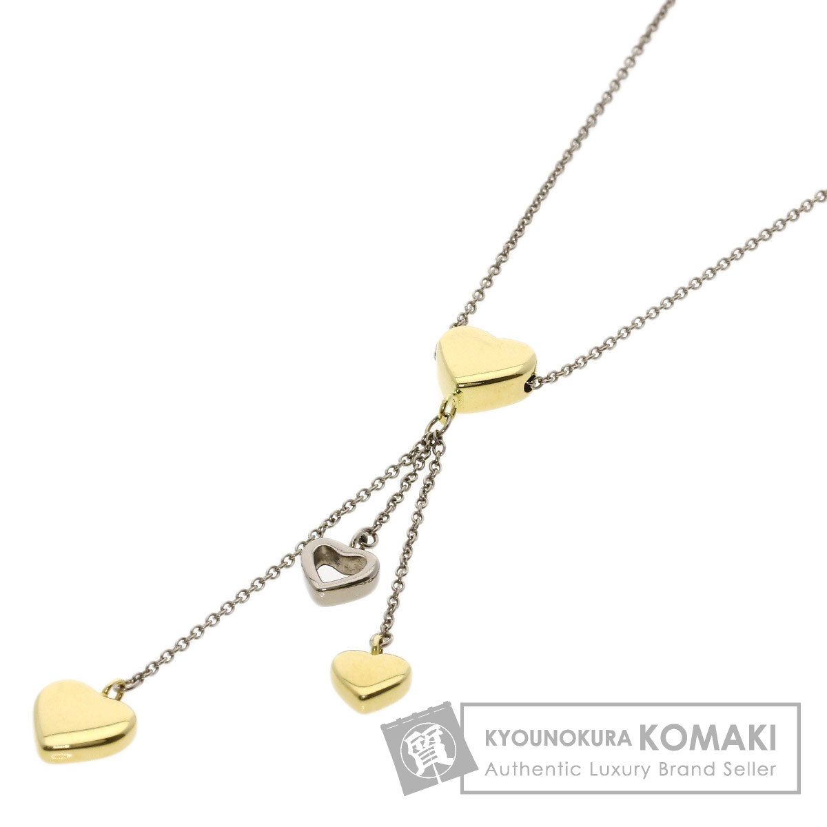 TIFFANY&Co. ティファニー マルチハート ドロップ ネックレス K18YG K18WG レディース [中古]