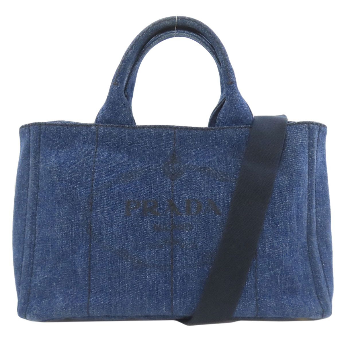 PRADA プラダ カナパ 2WAY ハンドバッグ デニム レディース [中古