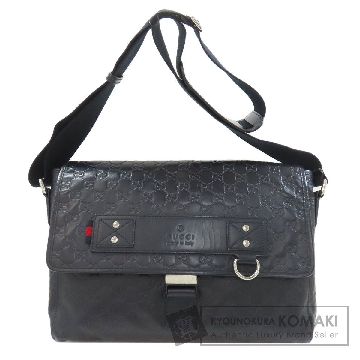 GUCCI グッチ 246067 メッセンジャー GGシグネチャー シマ ショルダーバッグ レザー メンズ [中古]