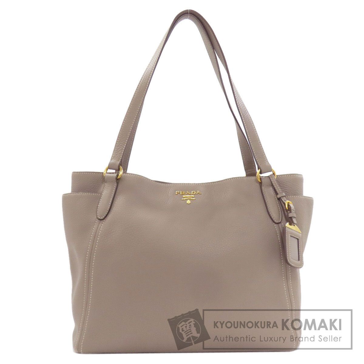 PRADA プラダ ロゴ トートバッグ カーフ レディース [中古]