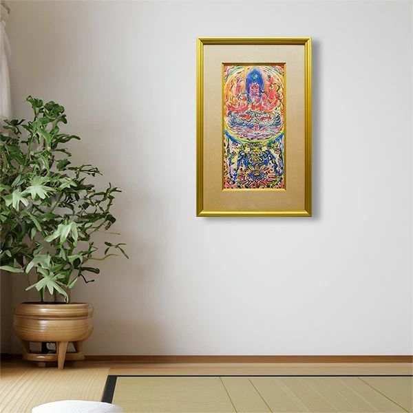 版画 棟方志功「大聖妙愛染明王像」リトグラフ 額付き 真作保証 棟方板