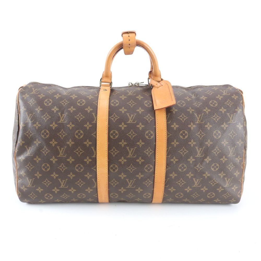 美品 ルイヴィトン モノグラム キーポル55 M41424 レザー ボストン バッグ 出張 旅行 トート メンズ レディース WBM EG7-7【中古】