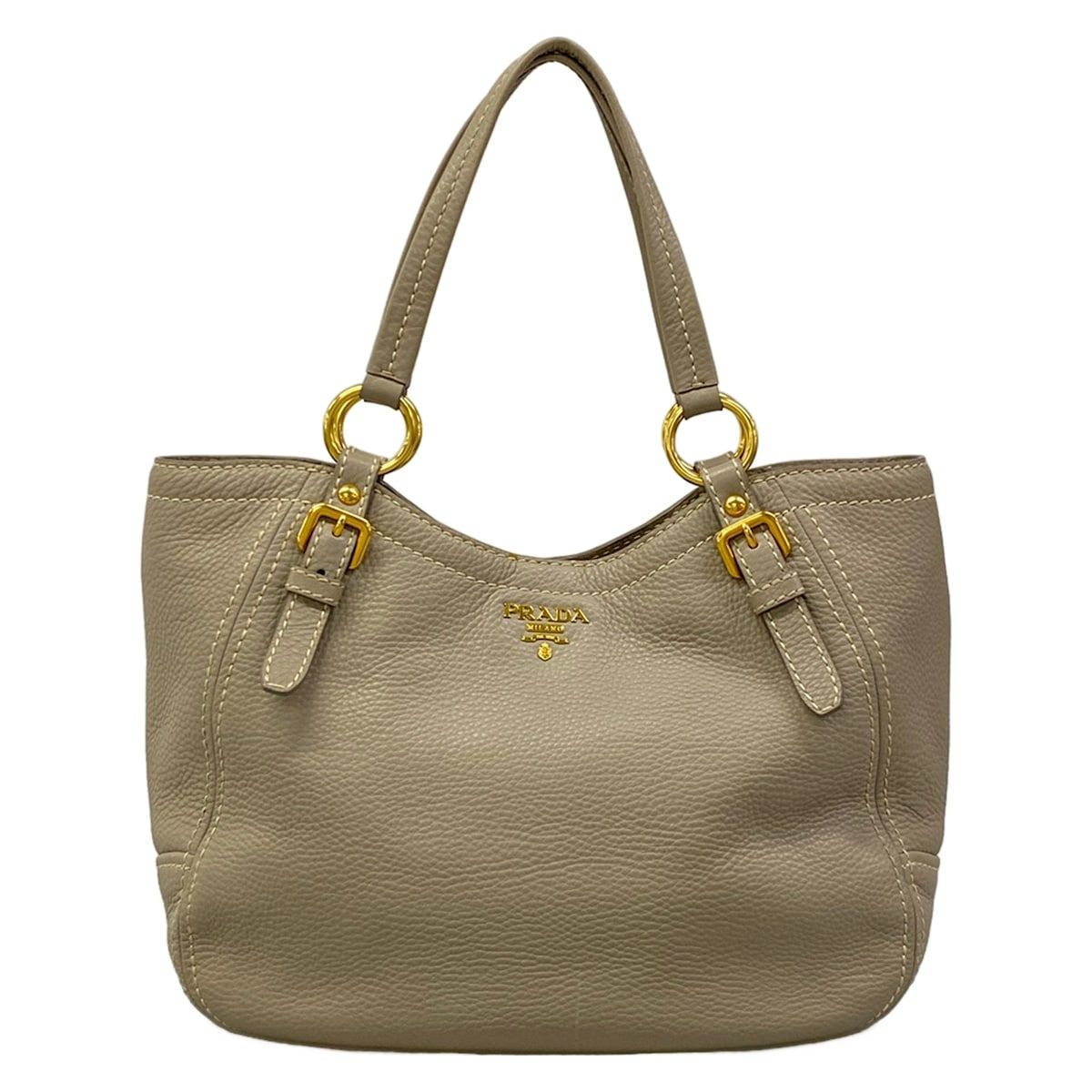 PRADA(プラダ) トートバッグ - BR4691 ライトグレー 革タグ レザー
