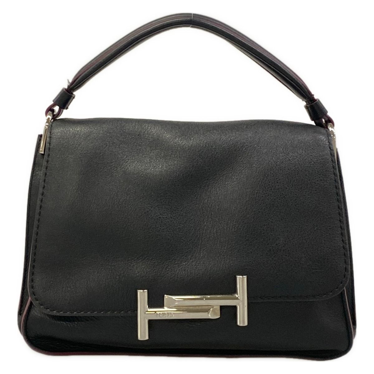 TOD'S(トッズ) ハンドバッグ ダブルT 黒 レザー