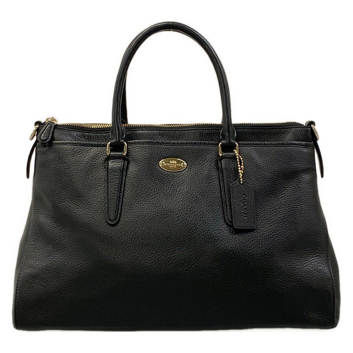 COACH(コーチ) ハンドバッグ ラグジュアリー ペブルド レザー モルガン サッチェル F35185 黒 レザー