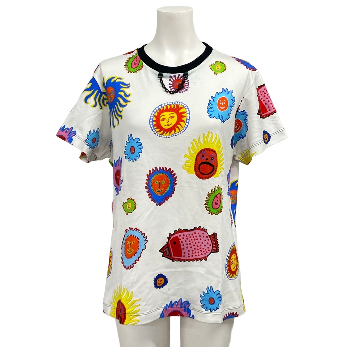 LOUIS VUITTON(ルイヴィトン) 半袖Tシャツ サイズM レディース - RW232JVD9FOTS16 白×ブルー×マルチ 2023SS/草間彌生コラボ コットン