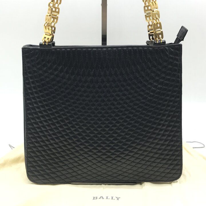 美品 BALLY バリー キルティング ゴールド チェーン ショルダー トート 