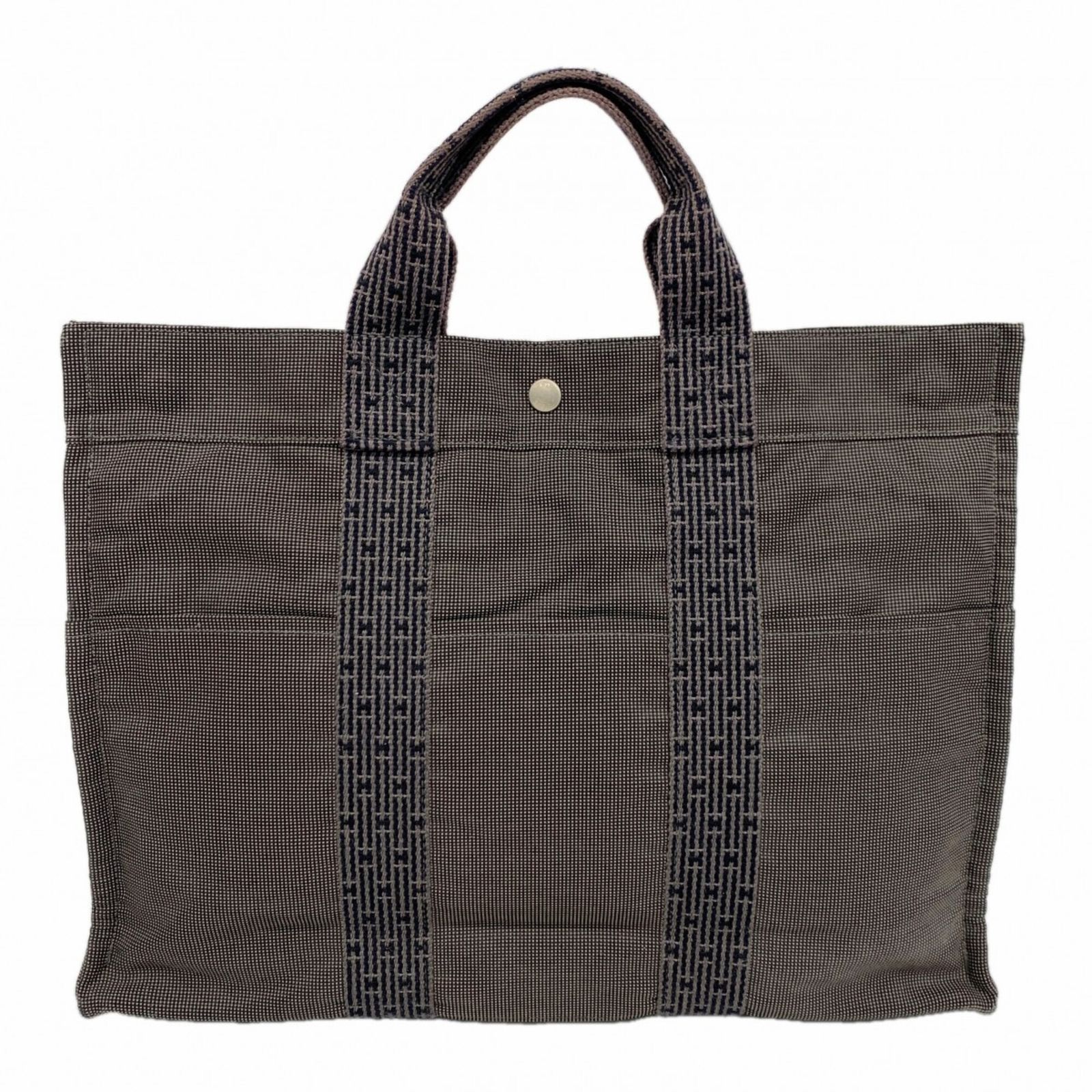 エルメス(Hermes) エルメス トートバッグ エールラインMM キャンバス グレー メンズ レディース