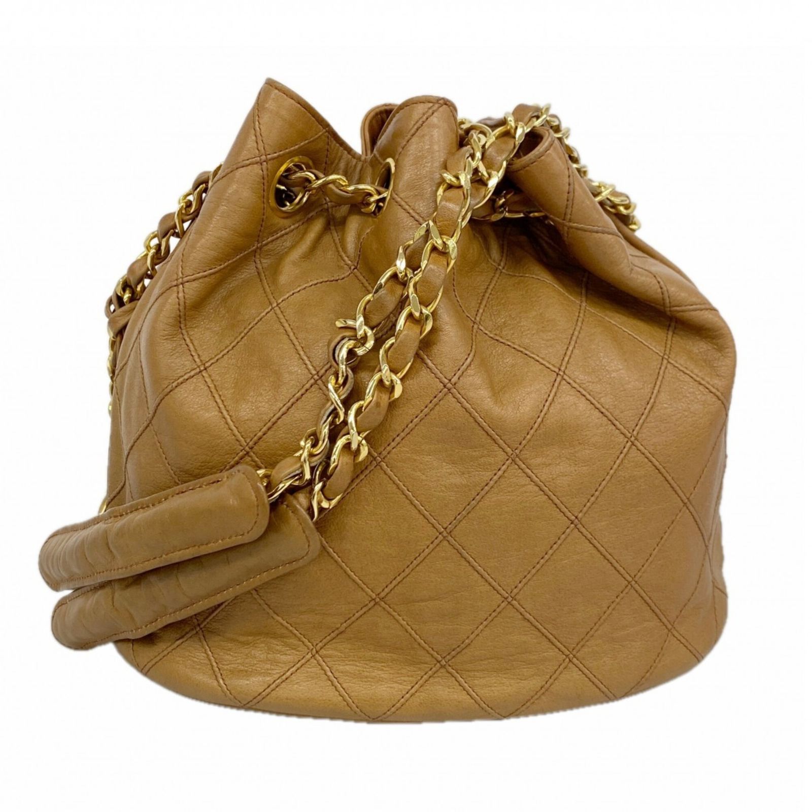 シャネル(Chanel) シャネル ショルダーバッグ ビコローレ チェーンショルダー ラムスキン ブラウン レディース