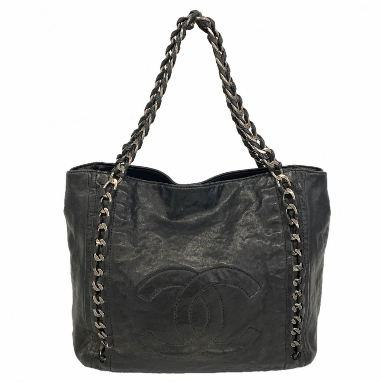 シャネル(Chanel) シャネル トートバッグ・チェーントート レザー ブラック レディース