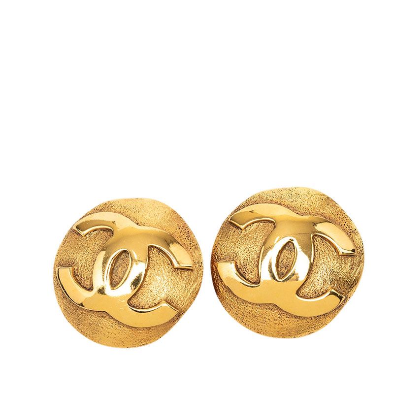シャネル ヴィンテージ ココマーク ラウンド イヤリング ゴールド メッキ レディース CHANEL【230-77158】
