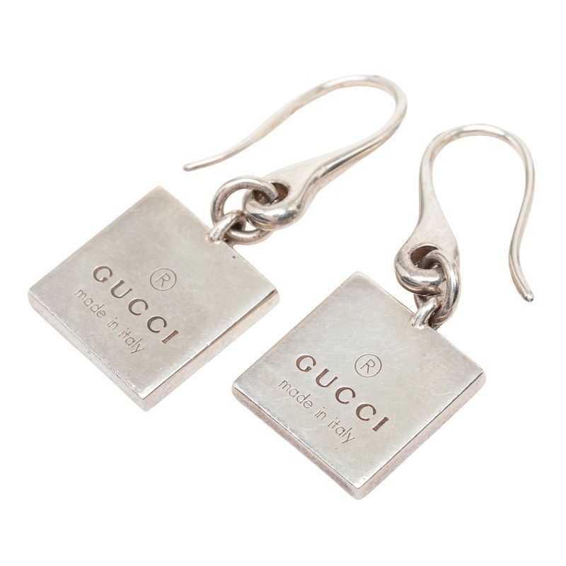 グッチ フックピアス スクエア SV925 シルバー レディース GUCCI【230-77220】