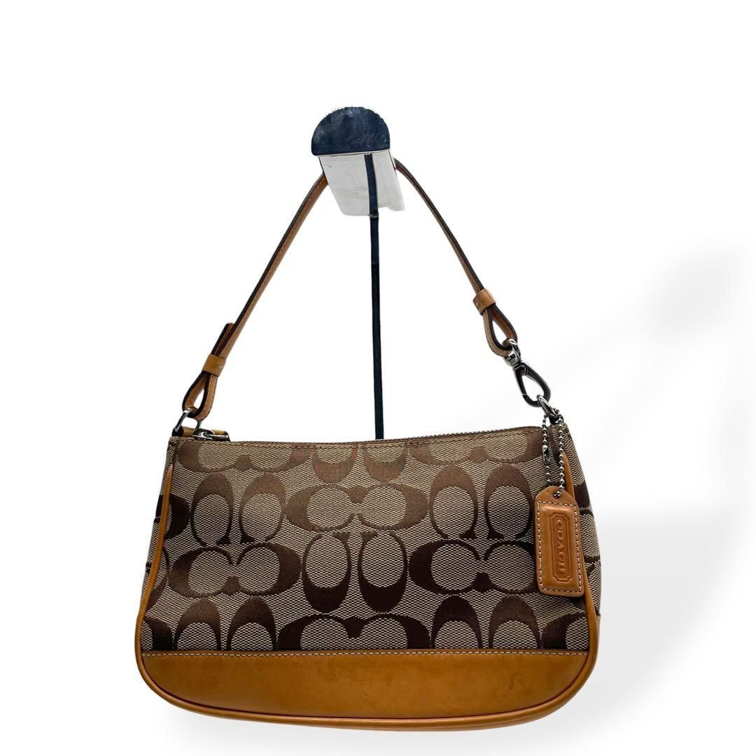 美品　COACH コーチ アクセサリーポーチ シグネェーチャー Y2K 本革