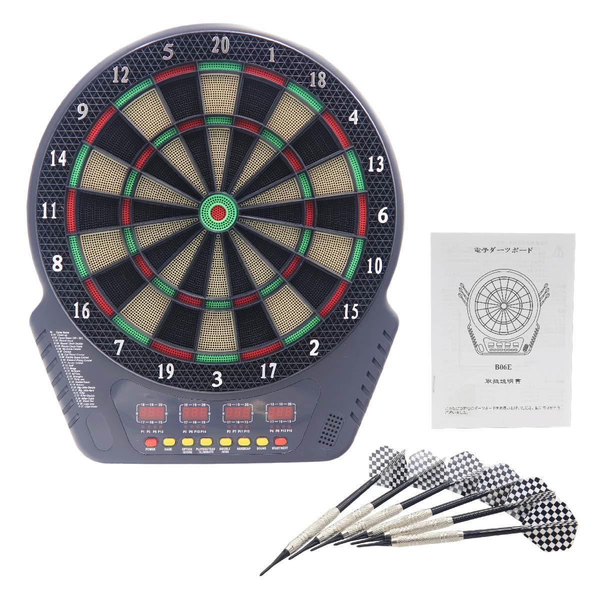 本格 ダーツボード セット 1台で27種類のゲーム 矢6本付き DARTS 練習 