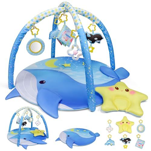 Dr.Rapeti 子供?ジム?プレイジム?プレイマット?ジム ?室内遊具 子供?向けジム?カシャカシャ音出る 鳴る笛 柔らかいe
