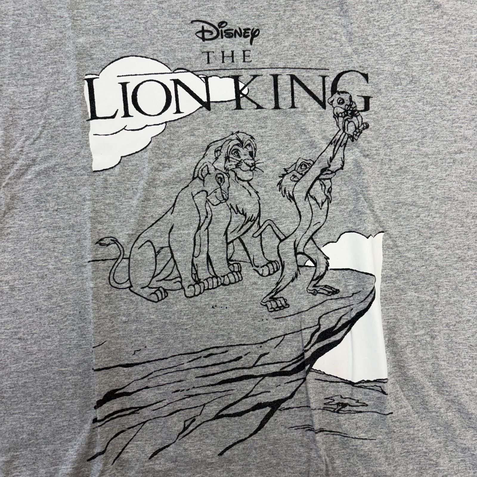 Disney ライオンキング Tシャツ 半袖 XLサイズ グレー ディズニー シンバ ムファサ サラビ キャラTEE オーバーフィット ヴィンテージ 古着
