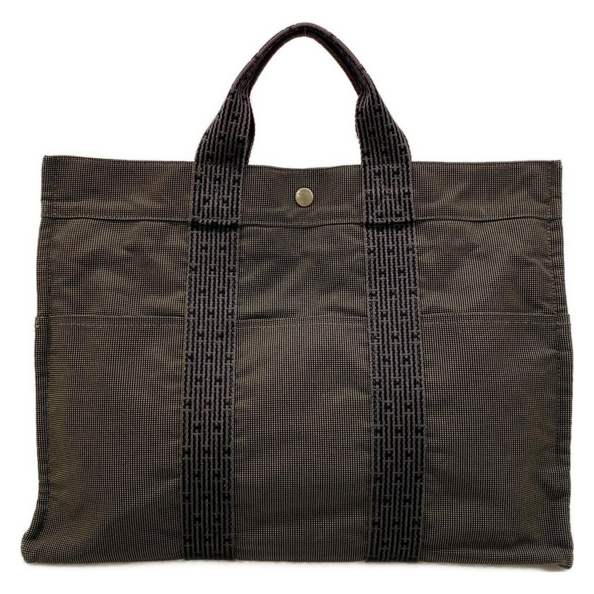 HERMES(エルメス) トートバッグ エールライントートMM ダークグレー 旧型金具