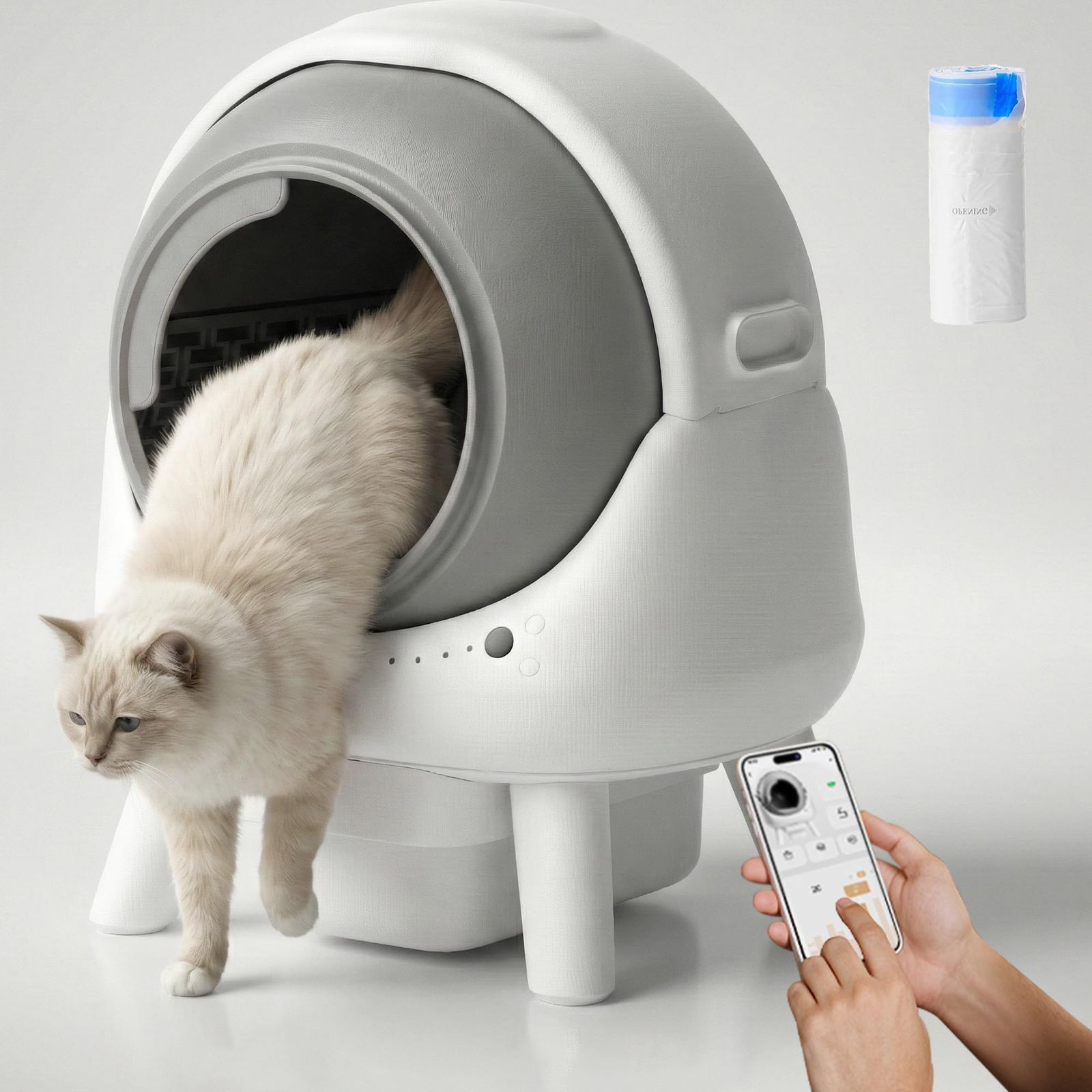 【新品】Yilucess 自動猫トイレ【ニオイ漏れ対策 & 出張・旅行もOK】猫 自動トイレ 脱臭設計 スマホで遠隔操作 留守番中も安心 50L大容量 大型猫用トイレ 多頭飼い iOS/Android対応 簡単組立 日本語説明書付き 2 年 5bce2b72