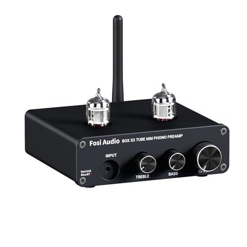 【新品】Fosi Audio BOX X3 フォノ 6J1真空管プリアンプ MMフォノグラフ用ターンテーブルプリアンプ Bluetooth 5.0 ミニ ステレオ Hi-Fi プリアンプ ホームオーディオシステムに最適（電源付き） 7dac1bd4