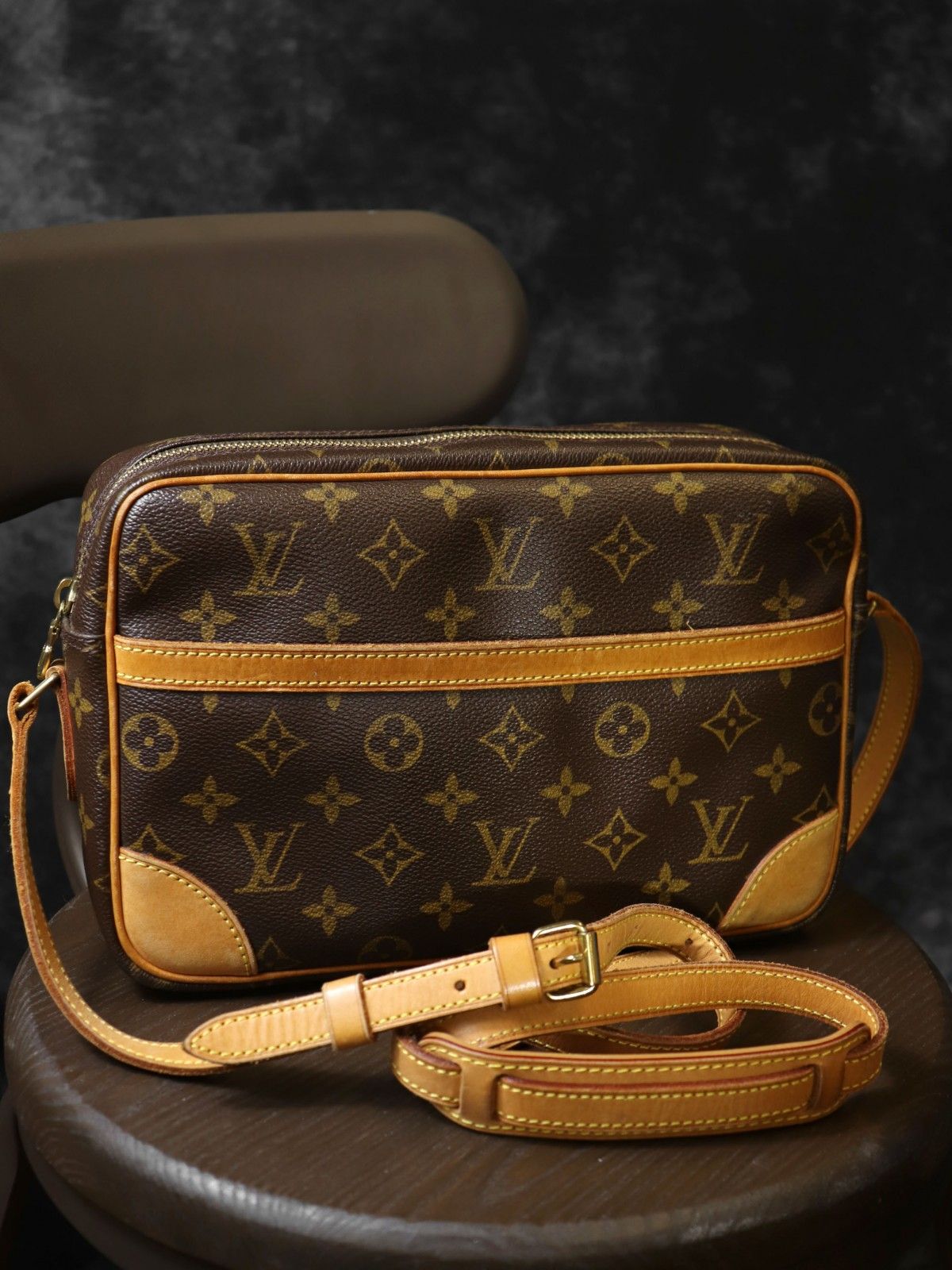 【ベタ無し】LOUIS VUITTON ルイ・ヴィトン M51274 トロカデロPM ショルダーバッグ 斜め掛けショルダー ブラウン モノグラムキャンバス