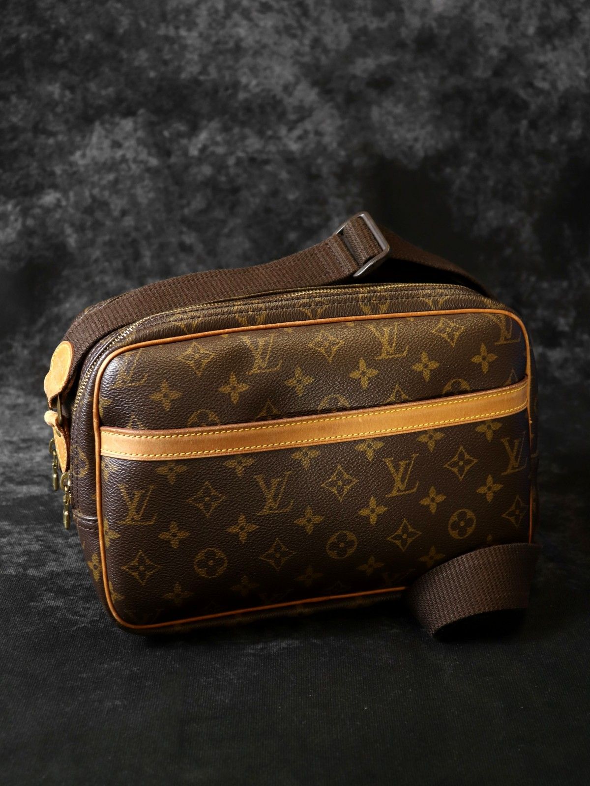 LOUIS VUITTON ルイ・ヴィトン M45254 リポーターPM 斜め掛け ショルダーバッグ ブラウン モノグラムキャンバス PVC